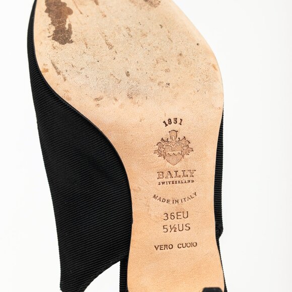 Bally Ciel Black Fabric Slingback Pointed-Toe Heels - Picture 5 of 12